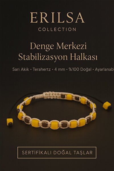 Erilsa حلقة تثبيت مركزية معتمدة - حجر طبيعي من العقيق الأصفر والتيراهيرتز 4 مم