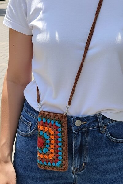 AYS TASARIM El Örgüsü Telefon Kılıfı Askılı Telefon Çantası