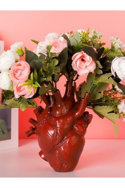 The Art Of Casting Anatomik Kalp Vazo, Kırmızı