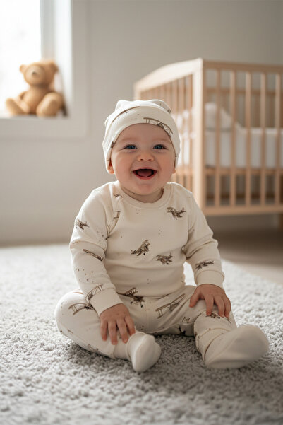 HRN Textile Cotton Patterned Long Sleeve Baby Bodysuit
