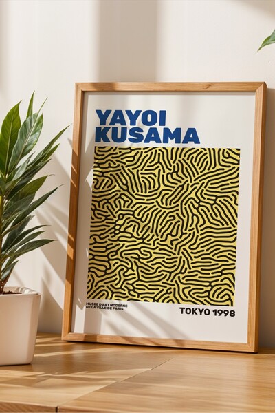 Base Concept Tablou decorativ cu design modern Yayoi Kusama (încadrat)