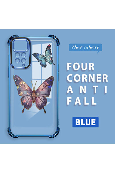 Hontinga حافظة هاتف شاومي ريدمي نوت 11 برو 4G متوافقة مع نمط طباعة الفراشة، ح...