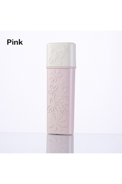 Choice علبة تخزين فرشاة أسنان ومعجون أسنان محمولة باللون الوردي، حامل كوب، منظم فرشاة أسنان، مناسب للسفر والرحلات الخارجية