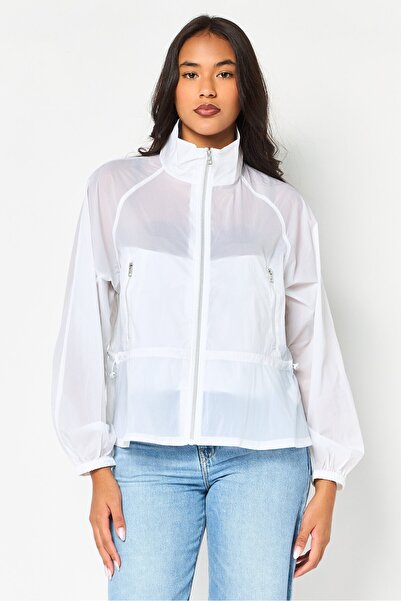 Calvin Klein Jeans Women Plain Raincoat Jacket, White