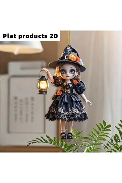 Choice مقاس واحد كما هو موضح، حقيبة قلادة أكريليك لمهرجان الساحرة الصغيرة للهالوين، زينة سيارة، فانوس ساحرة