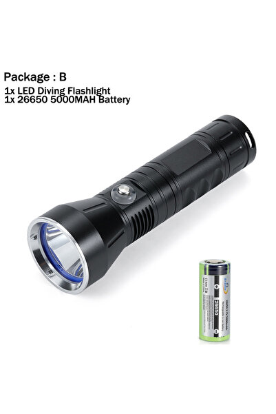 Choice بطارية ليثيوم أيون، ضوء أبيض، حزمة B، مصباح غوص احترافي LED بقوة 30 واط، 3000 لومن، تكتيكي