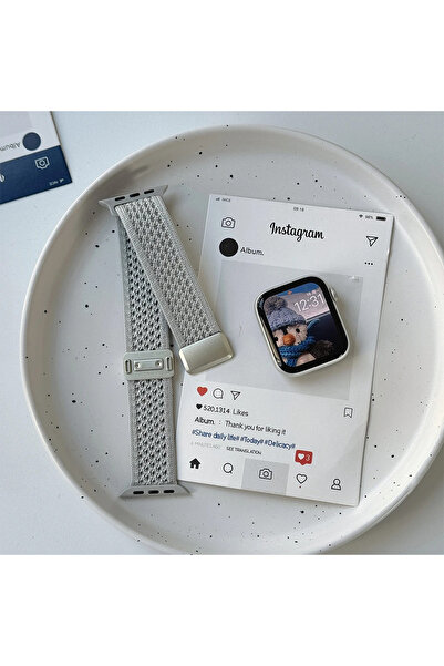 Choice 38mm 40mm 41mm Pearl White Nylon Magnetic Band for Watch 45mm 41mm 44 ...