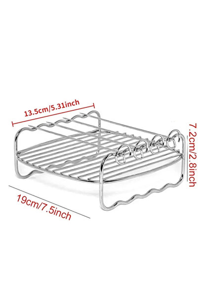 Choice رف شواء متعدد الطبقات قابل للفصل من إس سكوير بي، رف للقلي الهوائي والخبز، مربع/دائري/مستطيل، مناسب للفرن والشواية
