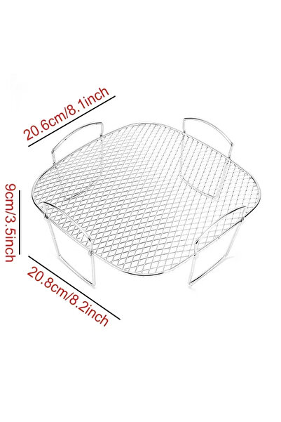 Choice رف شواء متعدد الطبقات قابل للفصل من سكوير دي، رف للقلي الهوائي والخبز، مربع/مستدير/مستطيل، شواية فرن