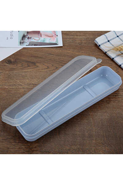 Choice Pink 1Pc Portable Tableware Box Transparent Cover Cutlery Case Travel ...