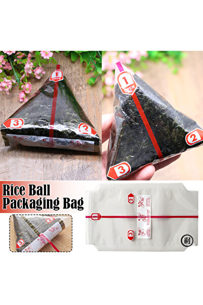 Choice 100 قطعة من أكياس تغليف كرات الأرز المثلثة من نوري الأعشاب البحرية أونيغيري السوشي أكياس هدايا بلاستيكية سهلة التمزيق ...