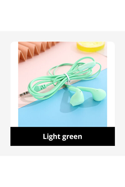 Choice سماعات أذن ستيريو عالمية بلون أخضر فاتح بقطر 3.5 ملم، مناسبة للرياضة و...