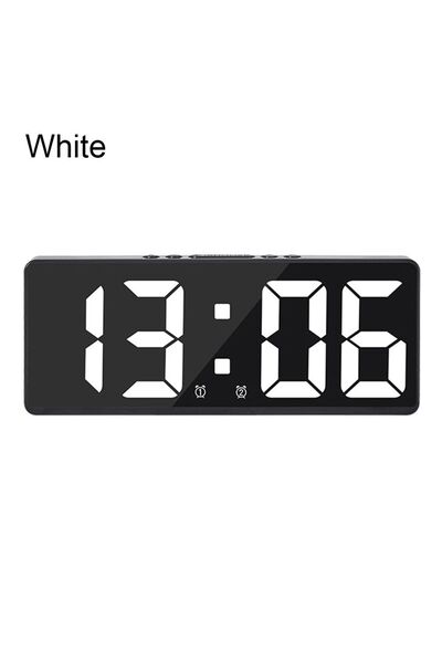 Choice ساعة منبه رقمية بيضاء بتحكم صوتي، مزودة بخاصية الغفوة، ووضع ليلي، ساعة مكتبية، تعمل بنظام 12/24 ساعة، مضادة للانعكاس.