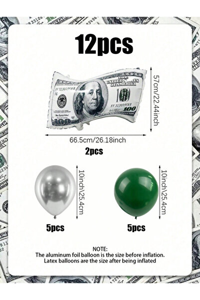 Choice مجموعة أخرى من 12 بالونًا على شكل نقود، زينة أعياد ميلاد، أعياد ميلاد ...