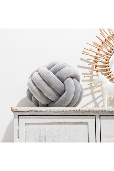Choice 28cm knot light grey Art Decor Knot Ball Throw Pillow Handmade Soft Ve...