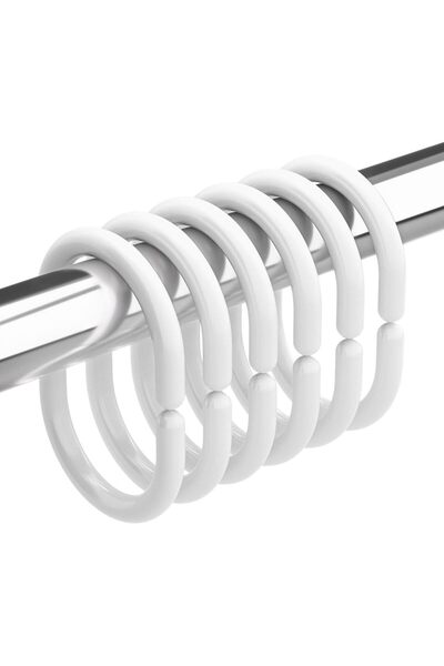 Choice حلقات تثبيت ستارة الحمام على شكل حرف C، عبوة من 12 قطعة، حلقات تثبيت س...