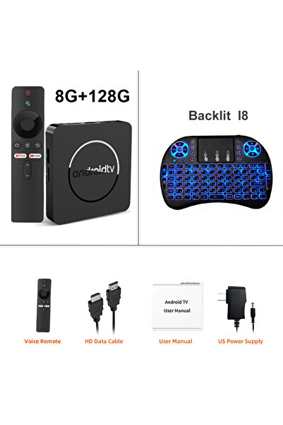 Choice EU Plug 8G 128G Keyboard Android14 TV Box Q10 Allwinner H313 Supports 2.4G&5G Dual Wifi 8K 64G 128G