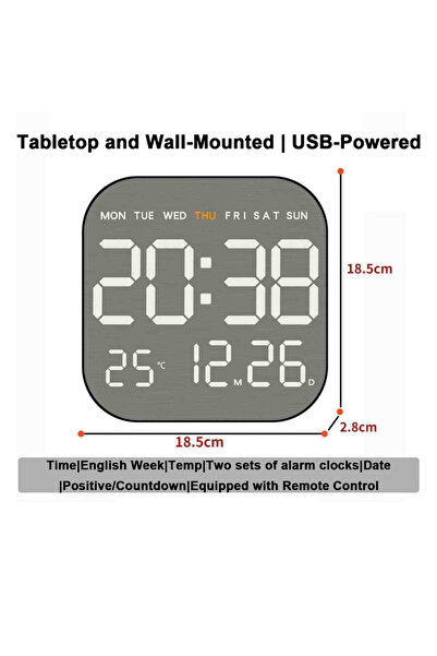 Choice C-Black Shell Mirror Brushed Finish Wall Clock Premium Feel Silent Wall Clock Table Alarm Clock Temp