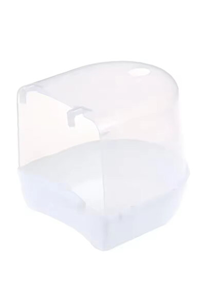 Choice1 صندوق حمام مائي بلاستيكي أبيض للطيور حوض استحمام للببغاء وعاء معلق