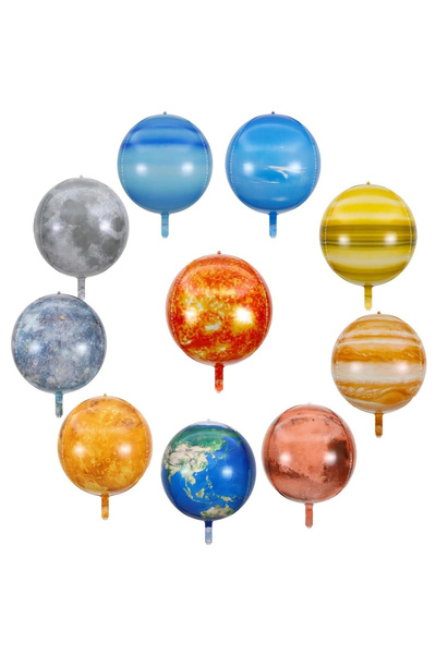 Choice Other 10pcs 10pcs 22inch Solar System Balloon, 3D Helium Foil Planet Space Balloon for First Trip Ar