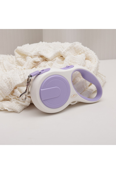 Choice طوق كلاب بنفسجي قابل للسحب بطول 5 أمتار، مناسب للكلاب الصغيرة والمتوسطة، قابل للتعديل، متين