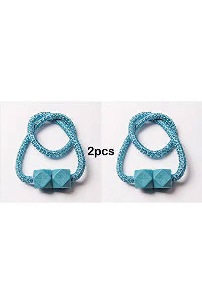Choice blue 2pcs Curtain Tiebacks with Strong Magnet Thick Rope Design Bedroo...