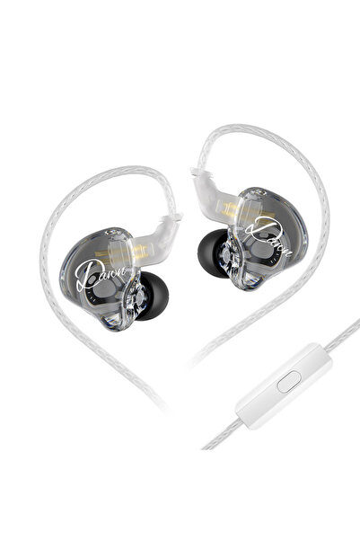 Choice سماعات أذن KZ Dawn فضية اللون مزودة بميكروفون، سماعات أذن مانعة للضوضا...