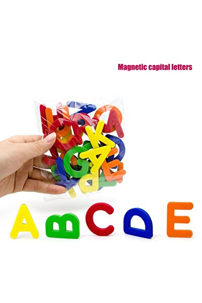 Choice ٢٦ حرفًا كبيرًا، حروف وأرقام مغناطيسية، أبجدية ABC، ١٢٣، مغناطيس ثلاجة...