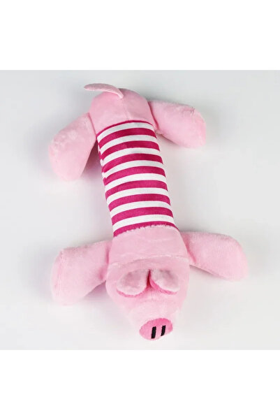 Choice ألعاب كلاب قطيفة مخططة على شكل خنزير، تصدر صوتاً عند الضغط عليها، بأشك...