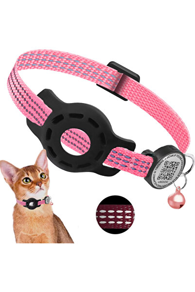 Choice طوق قطط وردي (بدون جهاز تتبع) مزود بنظام تحديد المواقع العالمي (GPS) و...