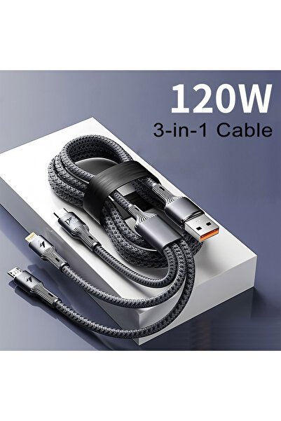 Choice كابل شحن USB متعدد المنافذ بطول 1.2 متر - شحن سريع بقدرة 120 واط | من ...