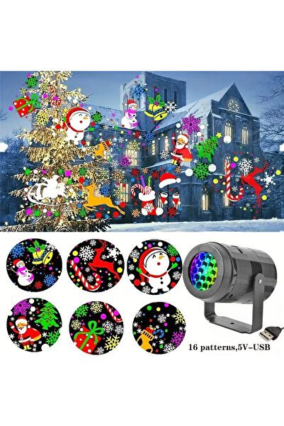 Choice جهاز عرض ليزر ندفة الثلج لعيد الميلاد، مزود بمقبس USB، 16 نمطًا، مقاوم...