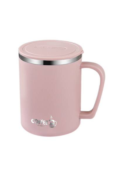 WORTHBUY 401-500ml Pink 480Ml Double-Layer Insulated Coffee Mug Portable 304 ...