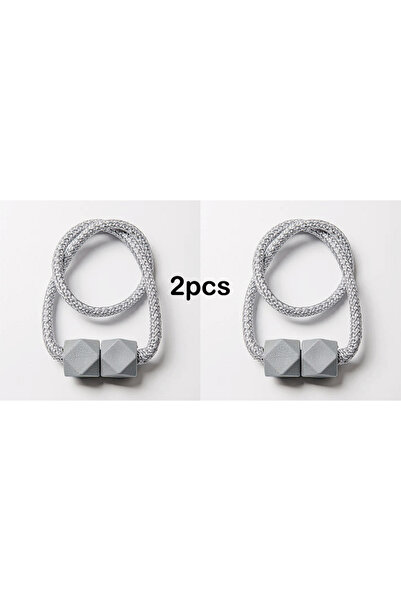 Choice grey 2pcs Curtain Tiebacks with Strong Magnet Thick Rope Design Bedroo...
