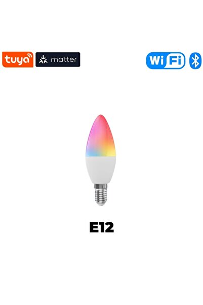 Choice مصباح LED ذكي من Tuya Matter يعمل بتقنية الواي فاي، بقوة 5 واط، قاعدة ...