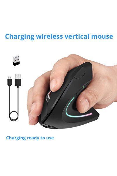 choice2 ماوس بصري بأسلاك قابل لإعادة الشحن، مريح لليد اليمنى، بإضاءة RGB عمود...