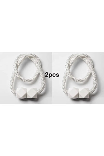 Choice white 2pcs Curtain Tiebacks with Strong Magnet Thick Rope Design Bedro...