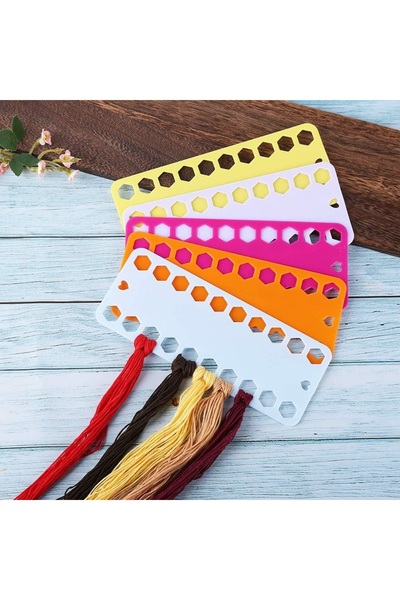 Choice IMAZY 5 Color Plastic Floss Bobbin Sewing Thread Winding Plate Board C...