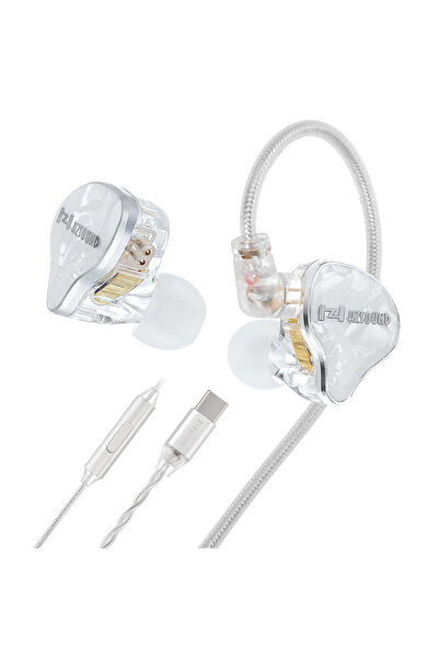 Choice سماعات أذن HZSOUND White Snow HiFi مزودة بمنفذ USB-C وميكروفون، مصممة ...