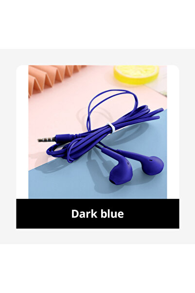 Choice سماعات أذن ستيريو عالمية بلون أزرق داكن من ماكارون، مقاس 3.5 ملم، رياض...