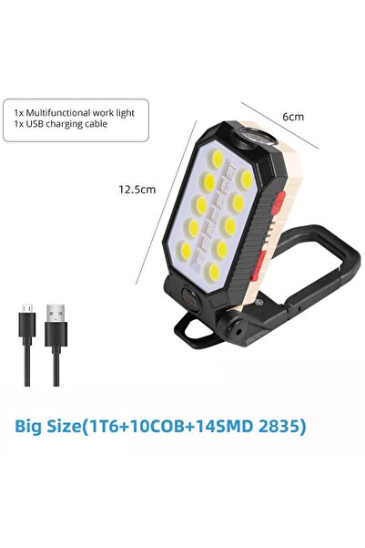 Choice مصباح يدوي LED عالي الطاقة من AB، مصباح عمل COB، مصباح محمول قابل للتعديل ومقاوم للماء، مصباح تخييم مغناطيسي