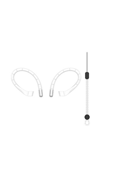 Choice خطاف أذن أبيض من السيليكون مضاد للضياع، مدمج بسلك فولاذي مضاد للسقوط، خطاف أذن متين مضاد للسقوط