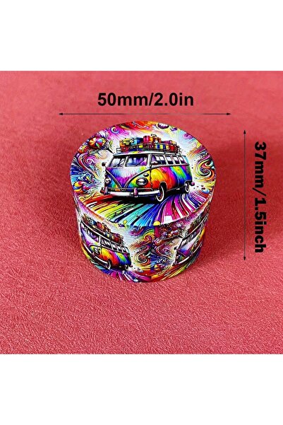 Choice مطحنة أعشاب يدوية على شكل حافلة كرتونية مقاس 2 بوصة (50 مم)، هاون، مطحنة توابل، مدقة فلفل، مطحنة تبغ.