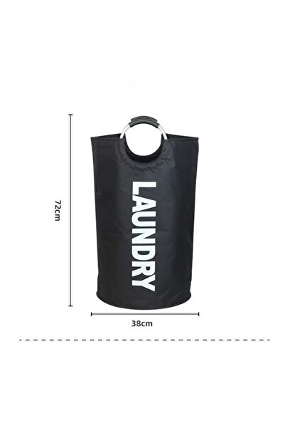 Choice حقيبة غسيل من قماش أكسفورد الأسود، سلة تخزين ملابس متسخة، دلو ملابس قا...