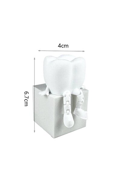 Choice زينة أسنان رجل أبيض مطبوعة بتقنية الطباعة ثلاثية الأبعاد، هدية أسنان مزخرفة، شخصية كرتونية لطيفة، نموذج إبداعي للمنزل