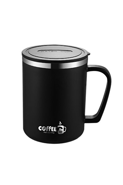 WORTHBUY 401-500ml Black 480Ml Double-Layer Insulated Coffee Mug Portable 304 Stainless Steel Therma