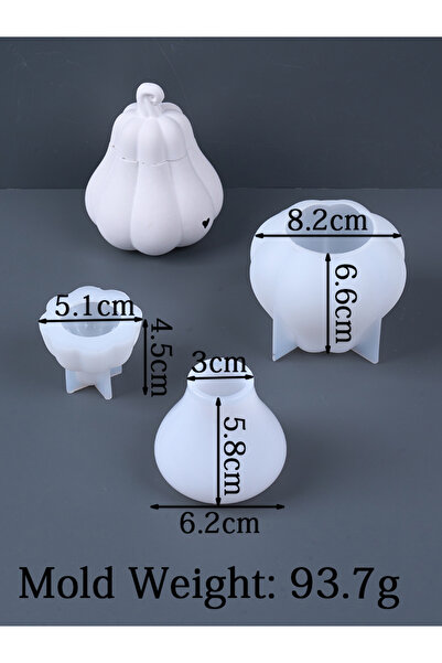 Choice مجموعة قوالب سيليكون لصندوق تخزين اليقطين مع غطاء، مصنوعة من راتنج الإيبوكسي المقاوم للأشعة فوق البنفسجية، قالب جبس لبرطمان شموع معطر.