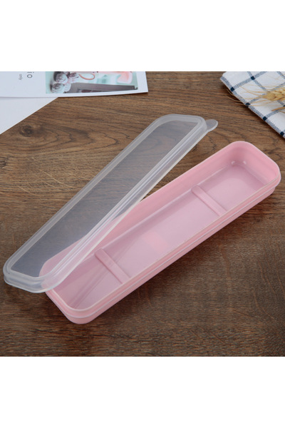 Choice light green 1PC Portable Tableware Box Transparent Cover Cutlery Case ...