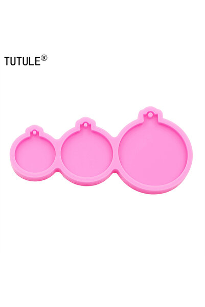 Choice قلادة كرة عيد الميلاد الوردية اللامعة، قالب سيليكون من راتنج الإيبوكسي...