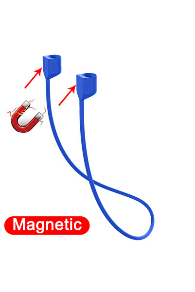 Choice سماعات أذن لاسلكية من السيليكون الناعم بلون أزرق بحري، مزودة بحبل مغناطيسي مضاد للضياع، متوافقة مع سماعات AirPods Pro 2 و Buds 3 بتقنية بلوتوث...